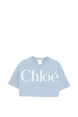 blue cotton t-shirt CHLOÉ KIDS | C20859821